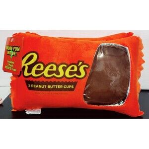 Reese’s Peanut Butter Cup Pillow With 2 Removable Mini Plush Candy Plushies NEW